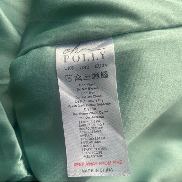 New! Oh Polly Paloma One Shoulder Draped Mini Dress in Teal nwt 22208 - Picture 13 of 14